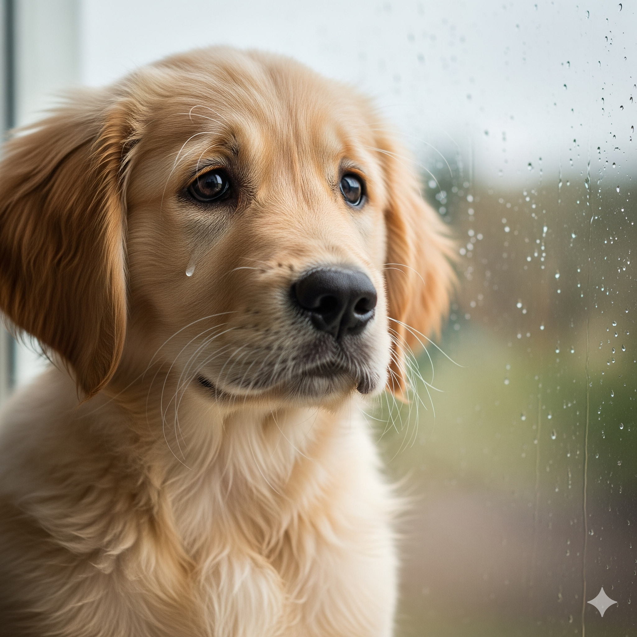 A cute puppy peeking over a ledge